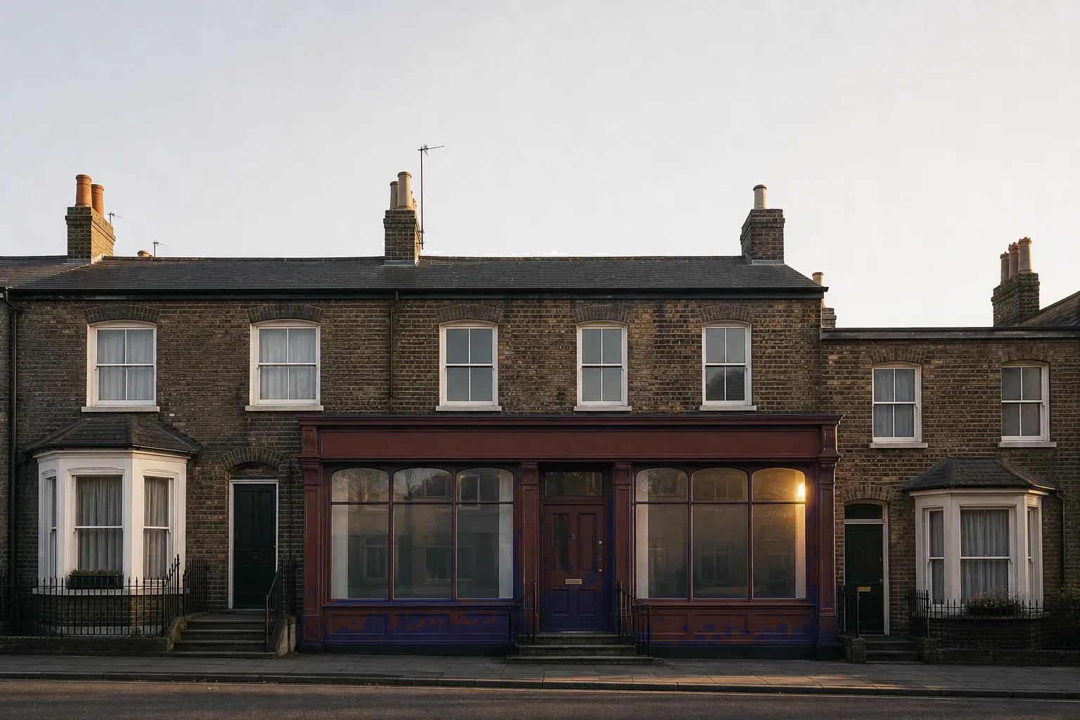Small solicitors office on an English high street, illustrating link building for law firms.