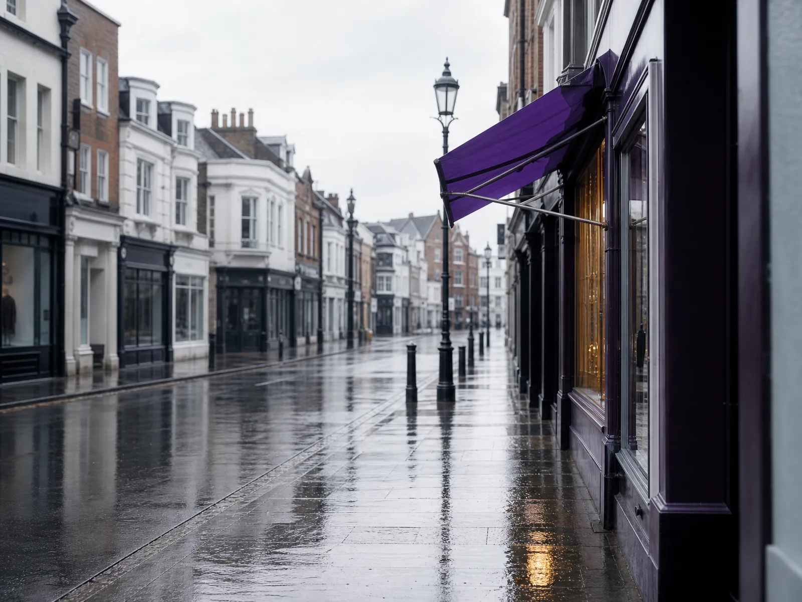 A Maidenhead town-centre street on a bright overcast morning